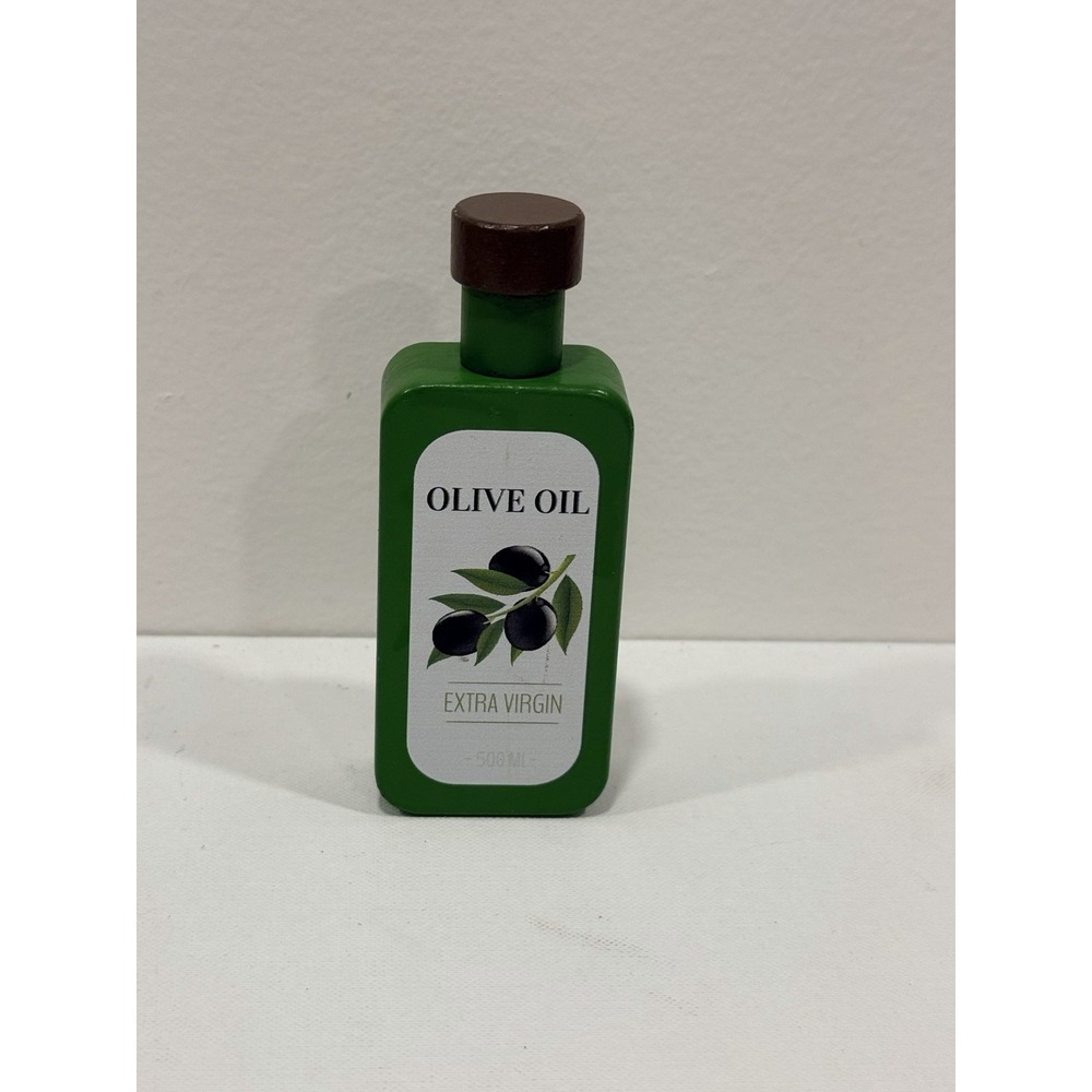Olive Oil wood green bottle figurine